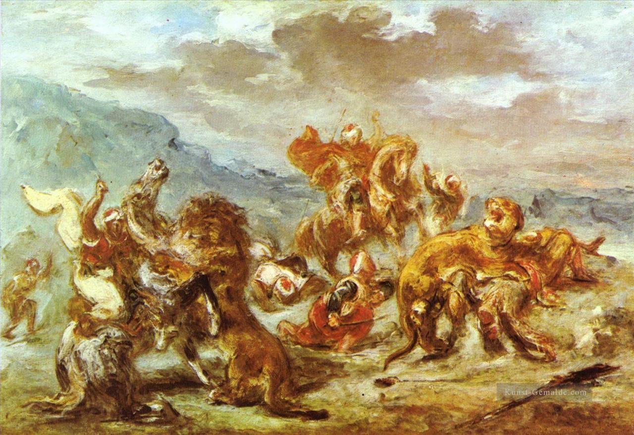 Eugene Delacroix Löwenjagd Ölgemälde